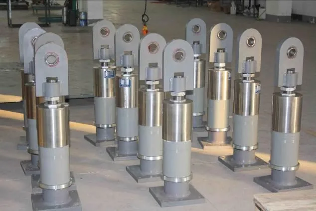 Mixed damping equipment batch arranged in a factory work area