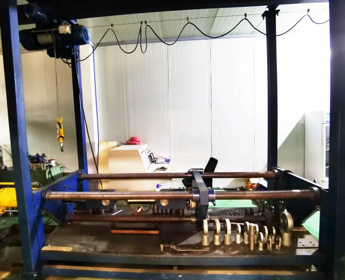 Factory test equipment shown without a capacity or calibration claim