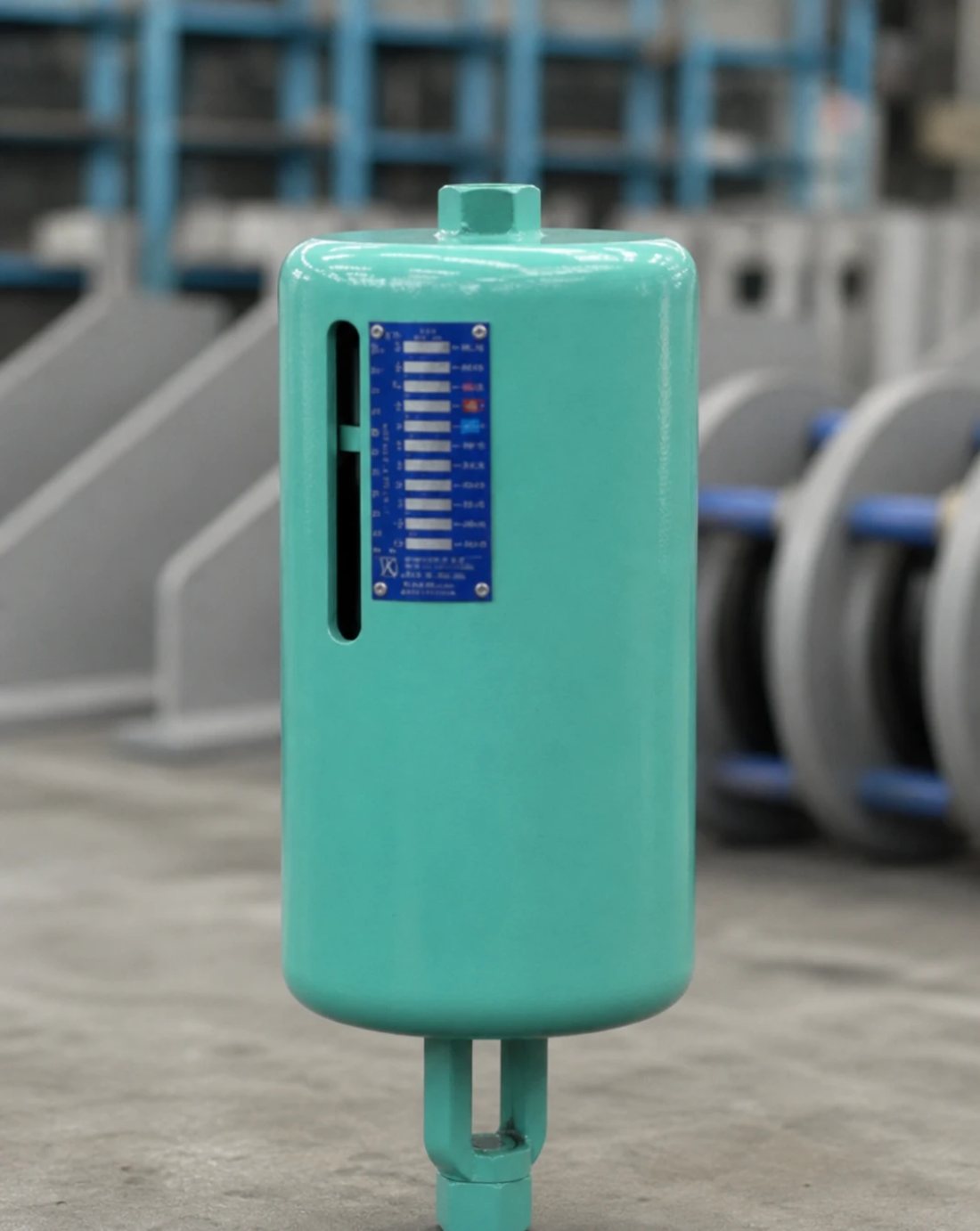 Rendering of a suspended variable spring hanger with upper connection and lower clevis