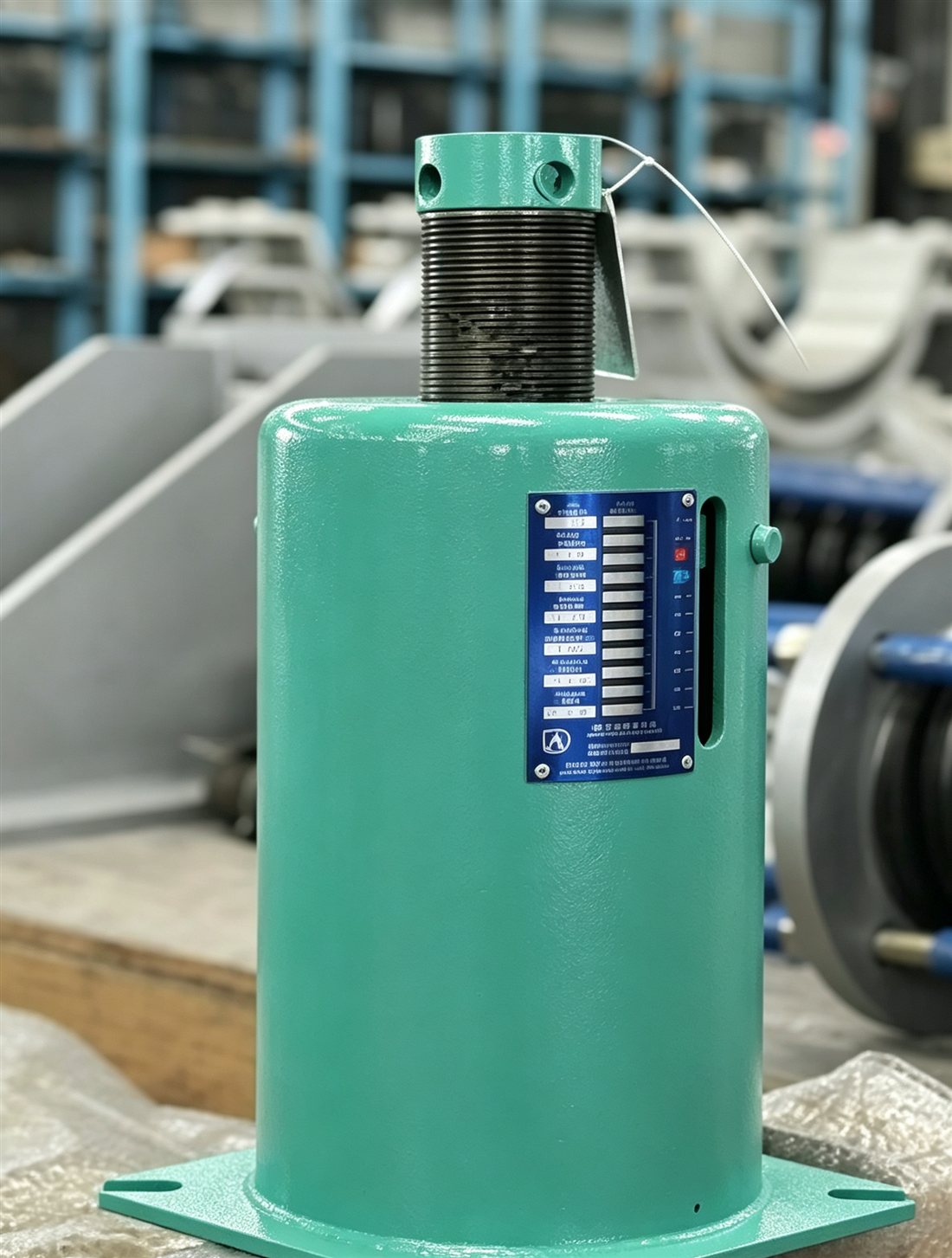 Base-mounted variable spring support, type F arrangement, with load scale nameplate and threaded load column